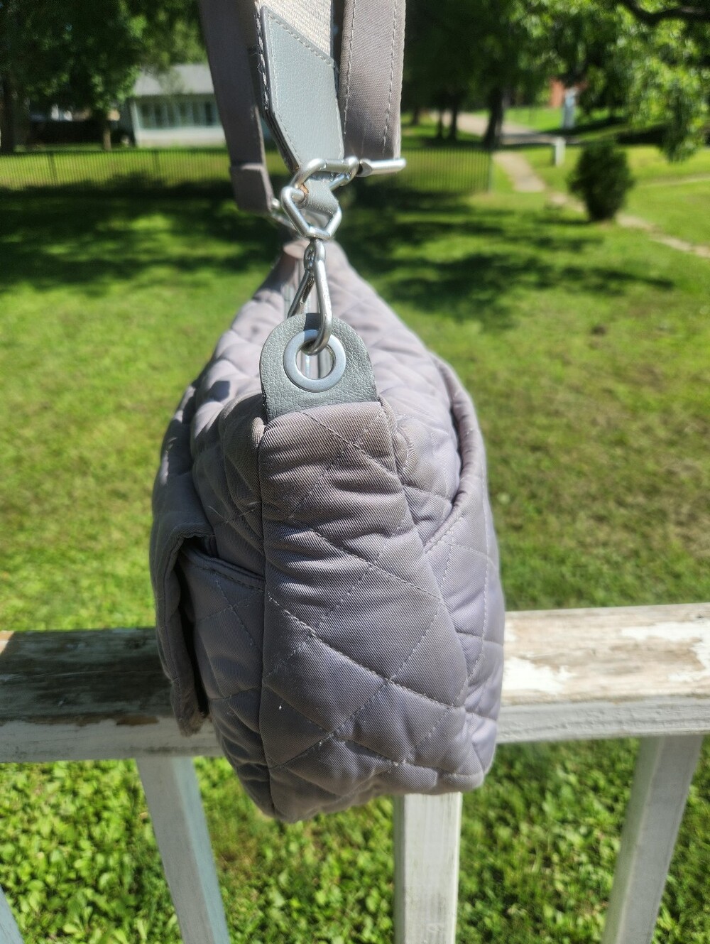 Vera Bradley Carson Shoulder Bag in Tranquil Gray Performance Twill. - Picture 8 of 12